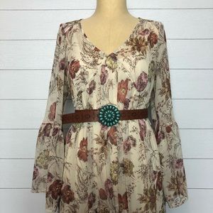 Mossimo | Floral Print Tiered Boho Maxi Dress